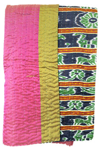 Kantha Silk Throw Blanket
