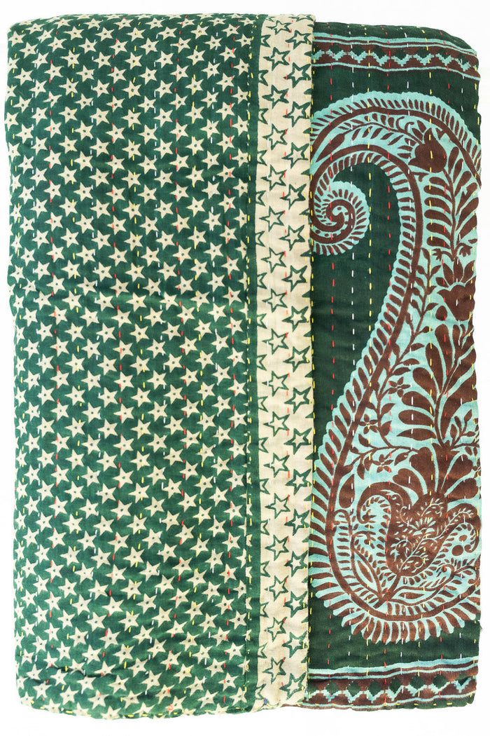 Kantha Throw Bed Quilt