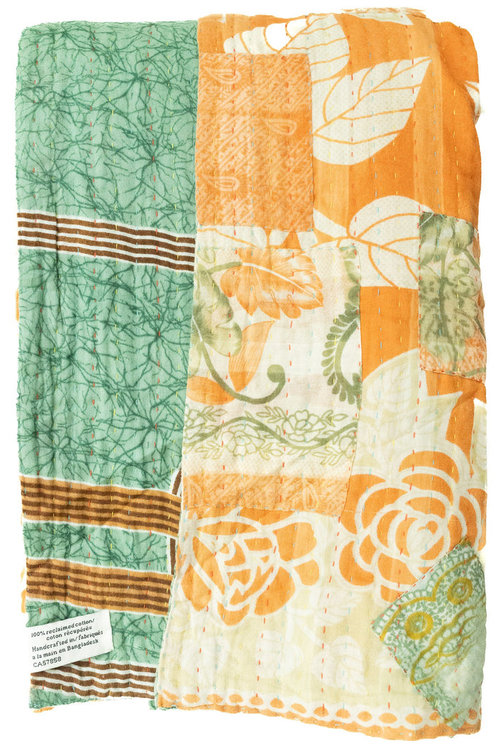 Kantha Large Throw Blanket