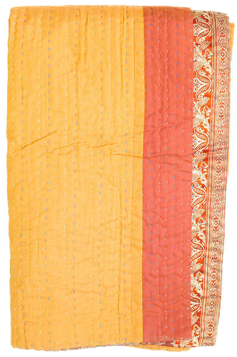 Abundant Silk Blend Kantha Throw
