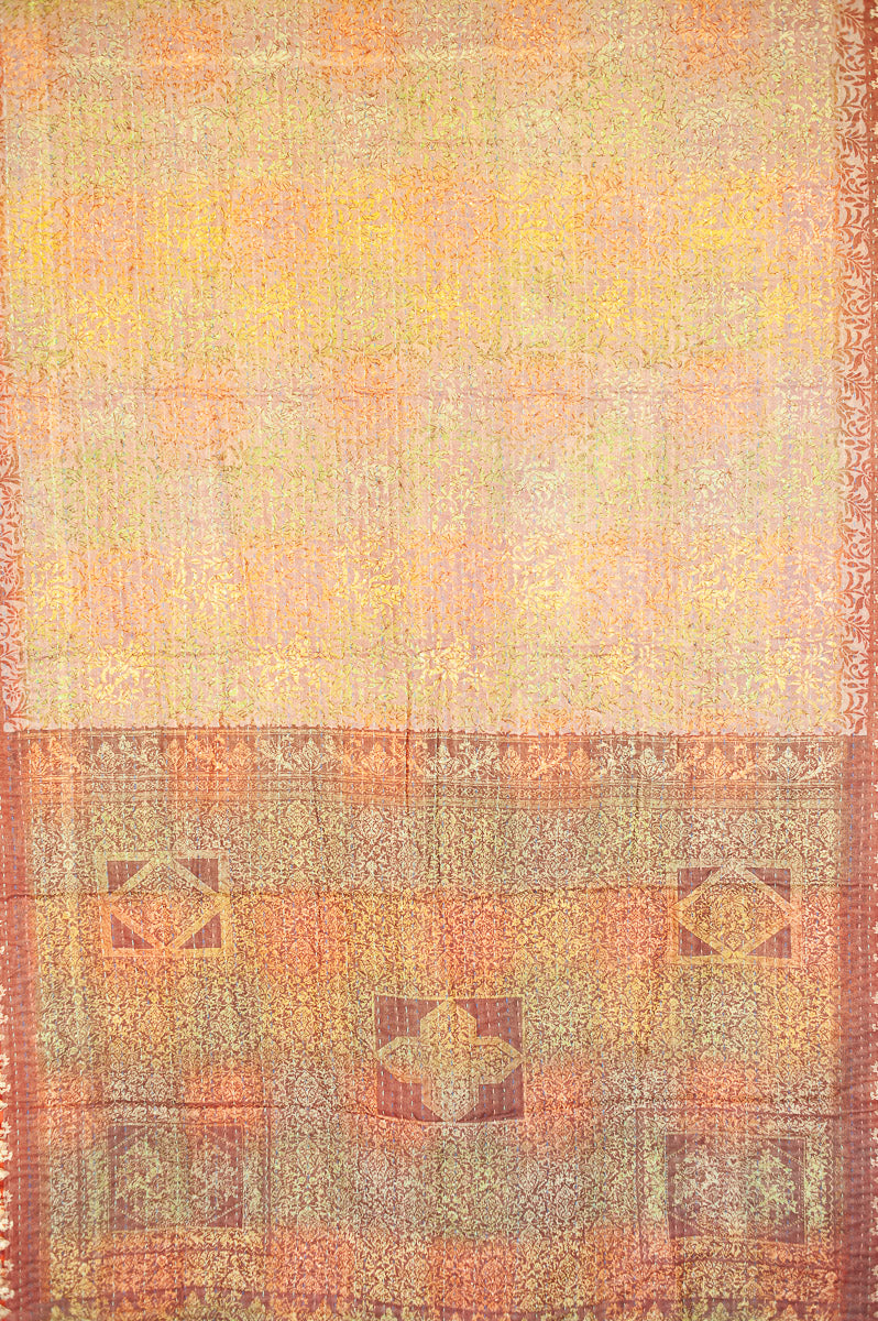 Abundant Silk Blend Kantha Throw