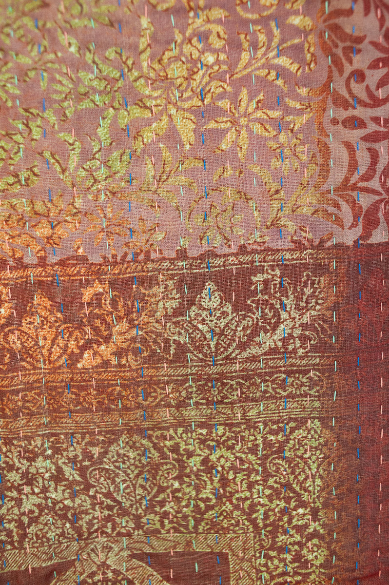Abundant Silk Blend Kantha Throw