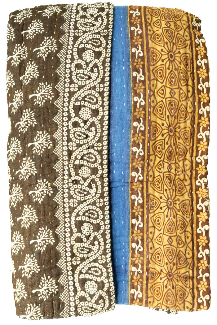 Acacia Large Kantha Throw Blanket