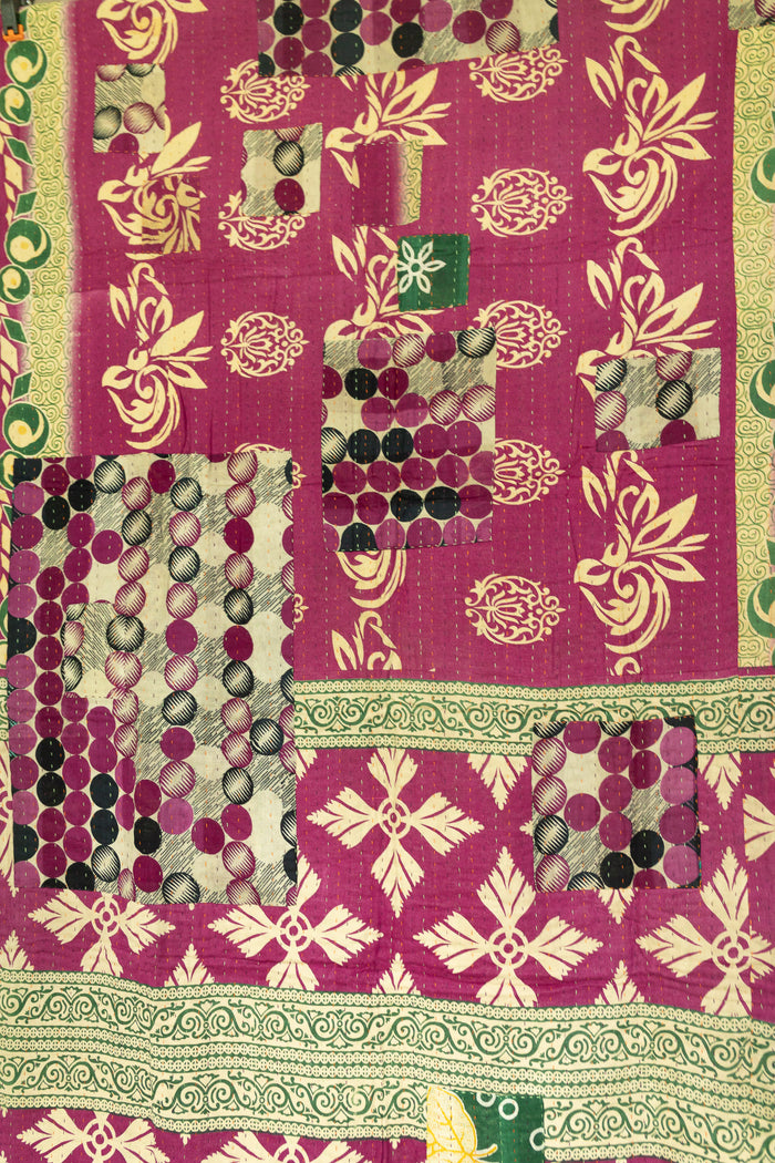 Kantha Throw Bed Quilt