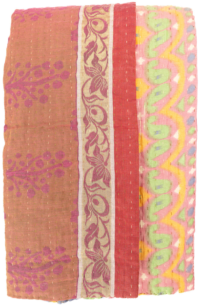 Kantha Silk Throw Blanket