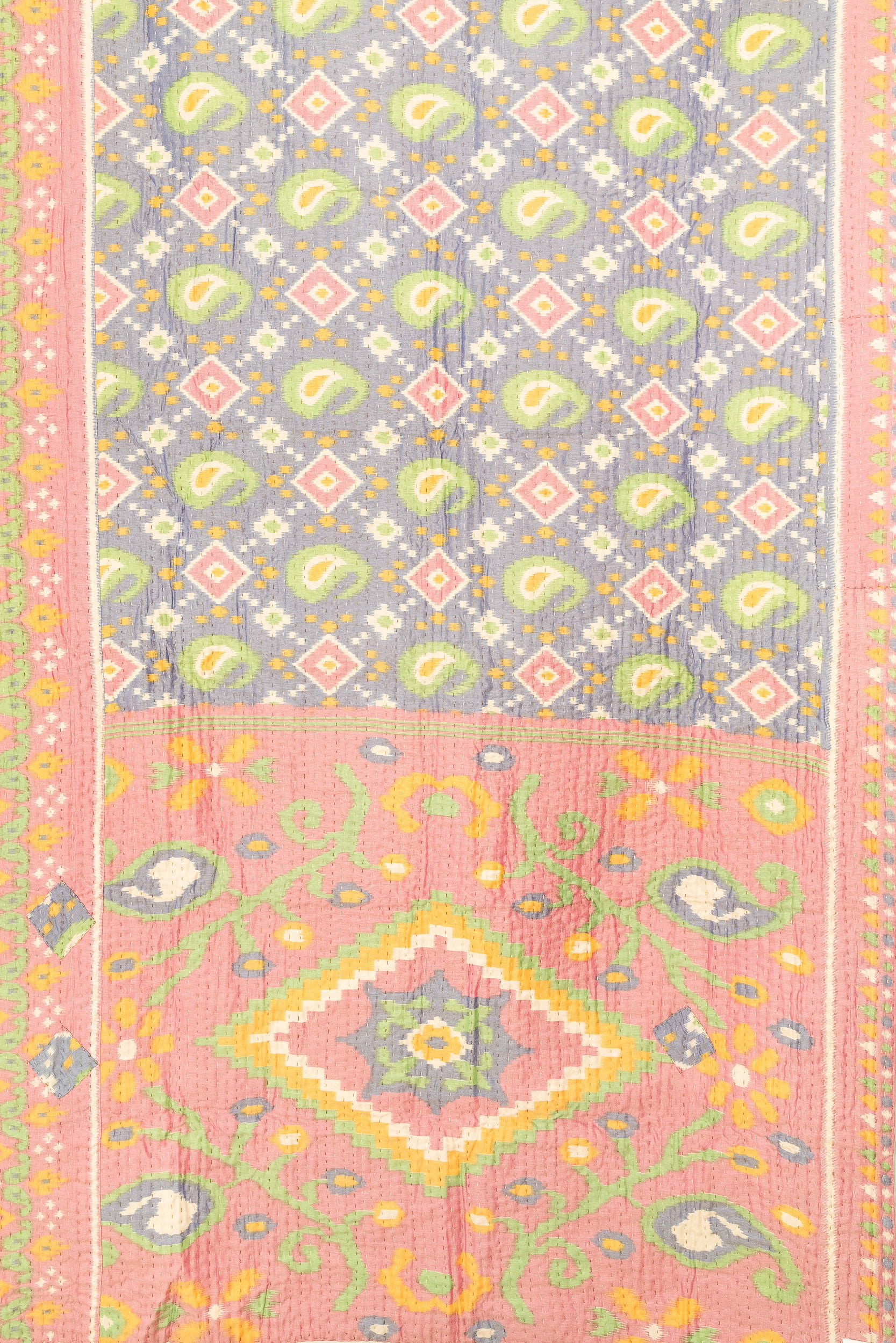 Ample Silk Blend Kantha Throw