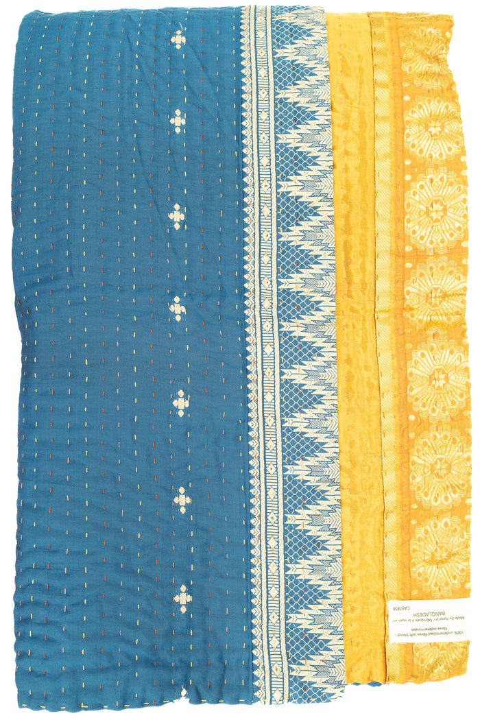 Kantha Silk Throw Blanket