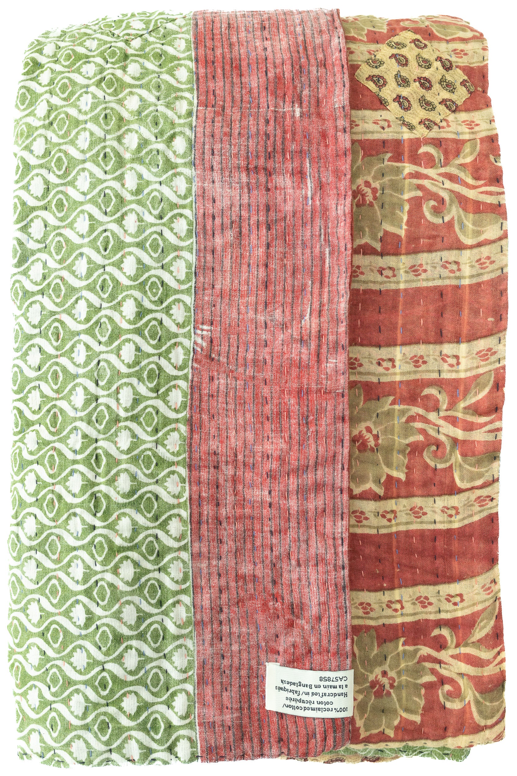 Kantha Large Throw Blanket