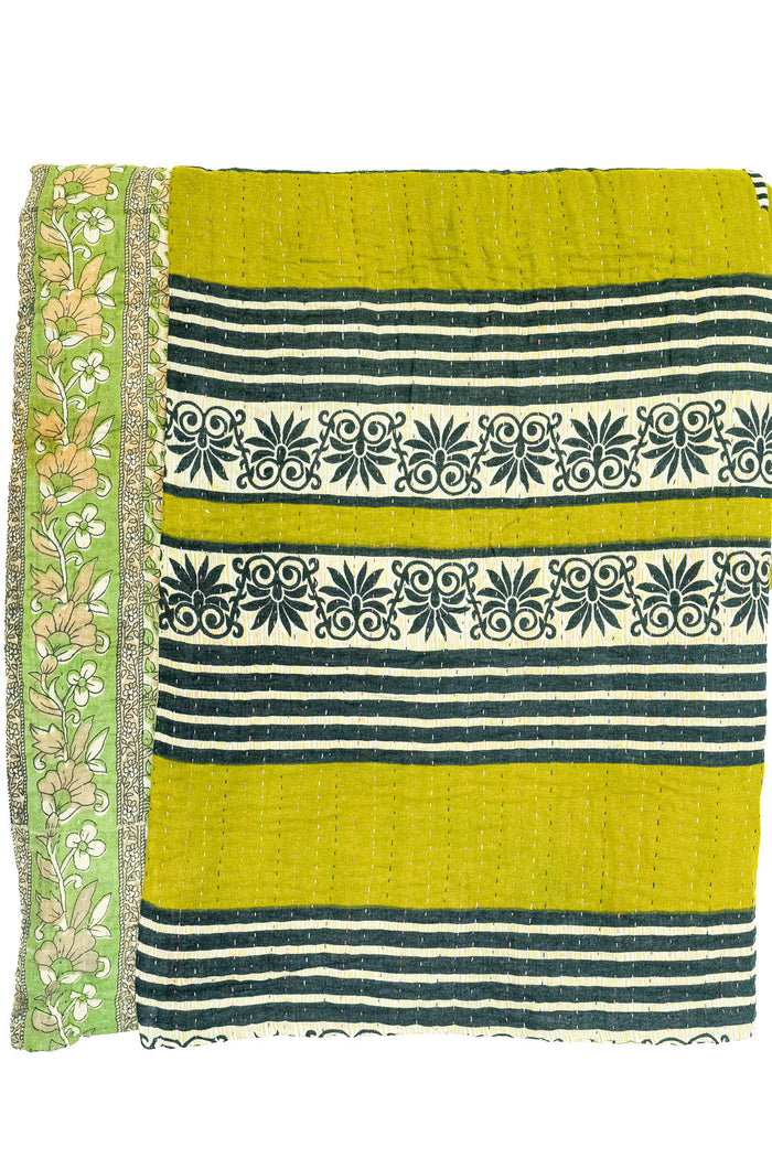 Kantha Large Throw Blanket