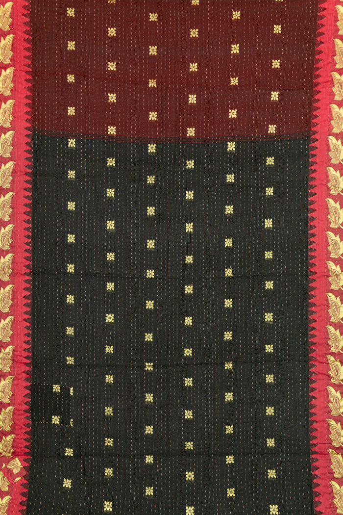 Autumn Silk Blend Kantha Throw Blanket