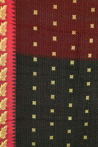 Autumn Silk Blend Kantha Throw Blanket