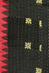 Autumn Silk Blend Kantha Throw Blanket