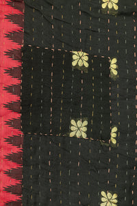 Autumn Silk Blend Kantha Throw Blanket
