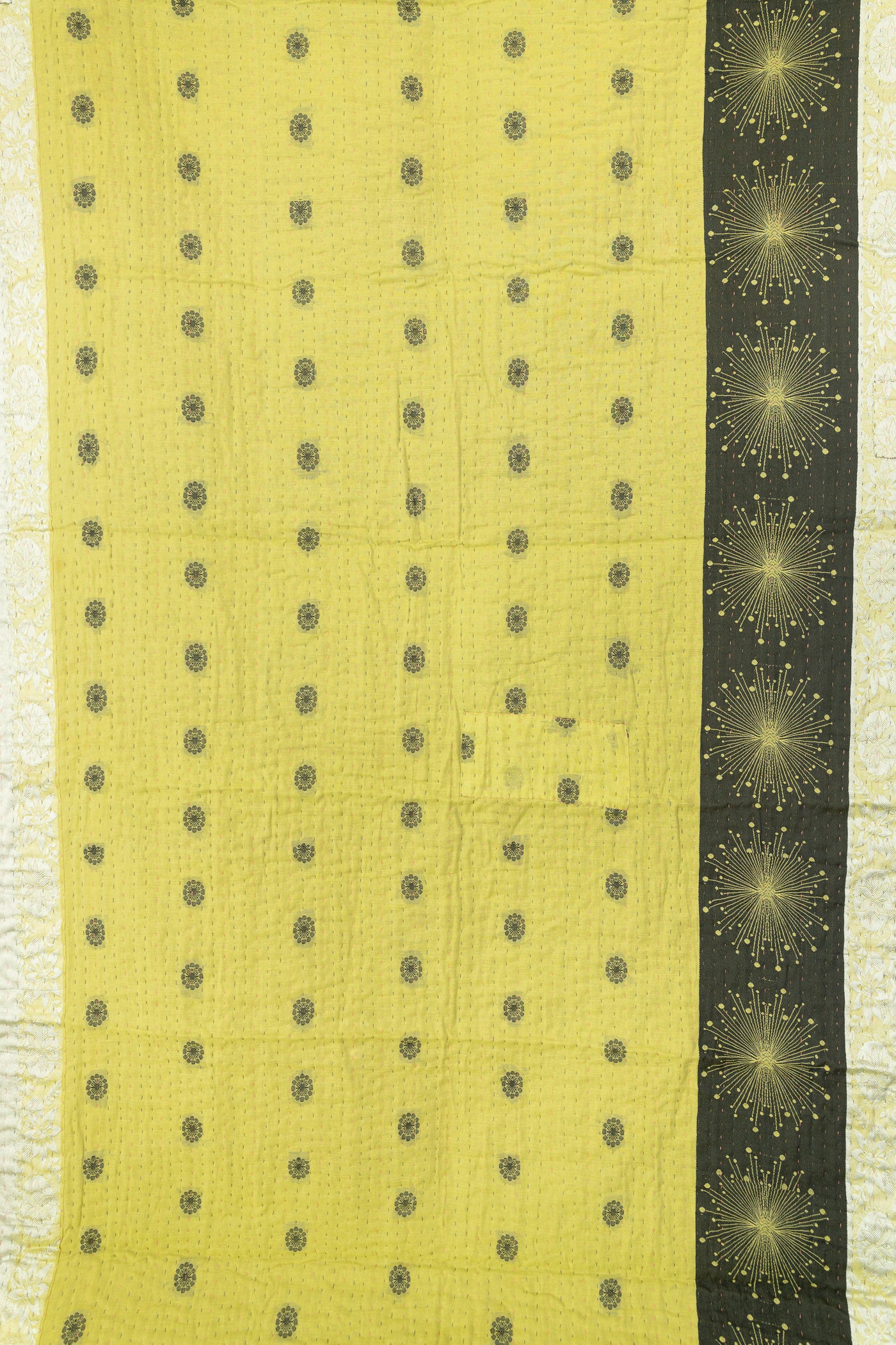 Autumn Silk Blend Kantha Throw Blanket
