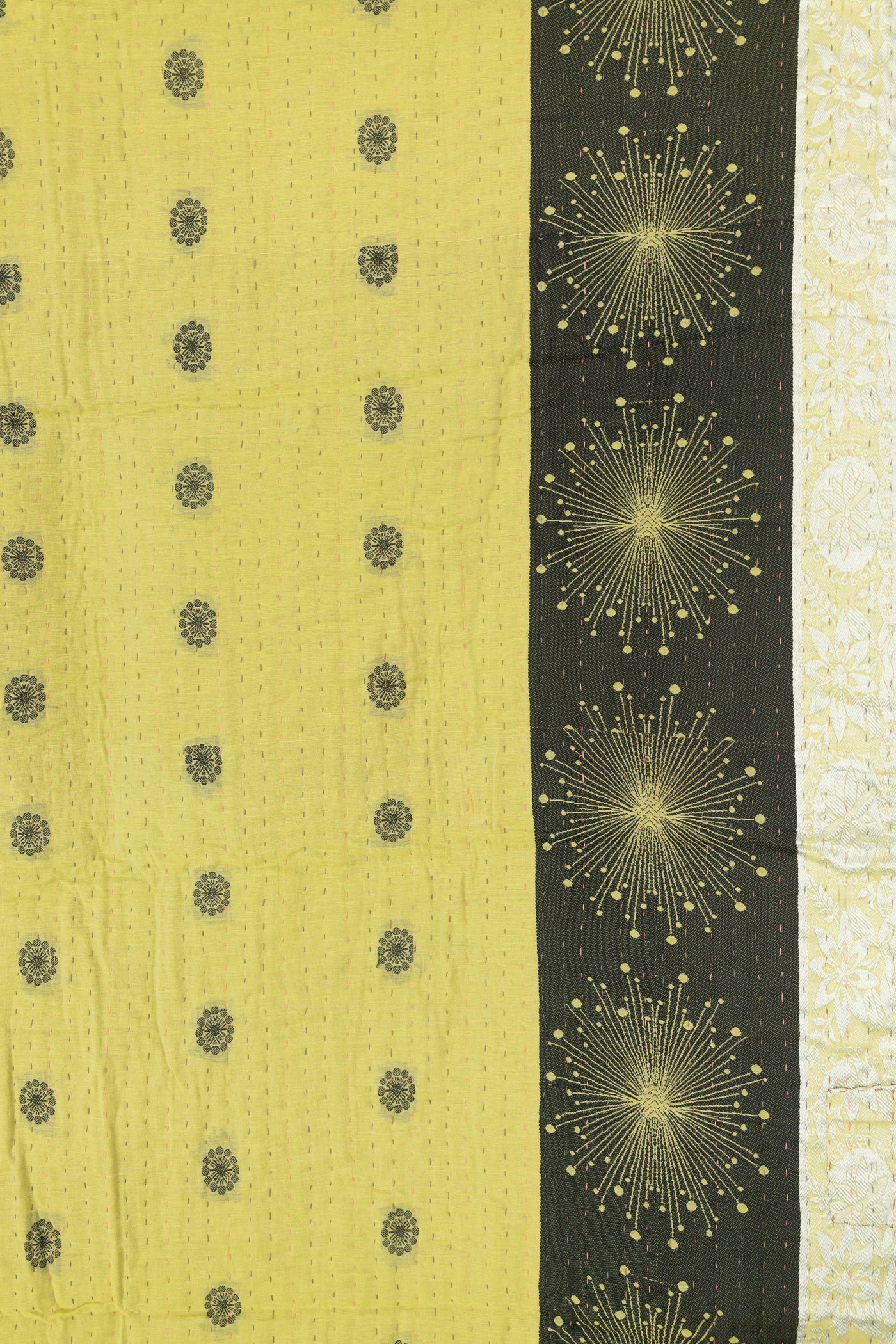 Autumn Silk Blend Kantha Throw Blanket