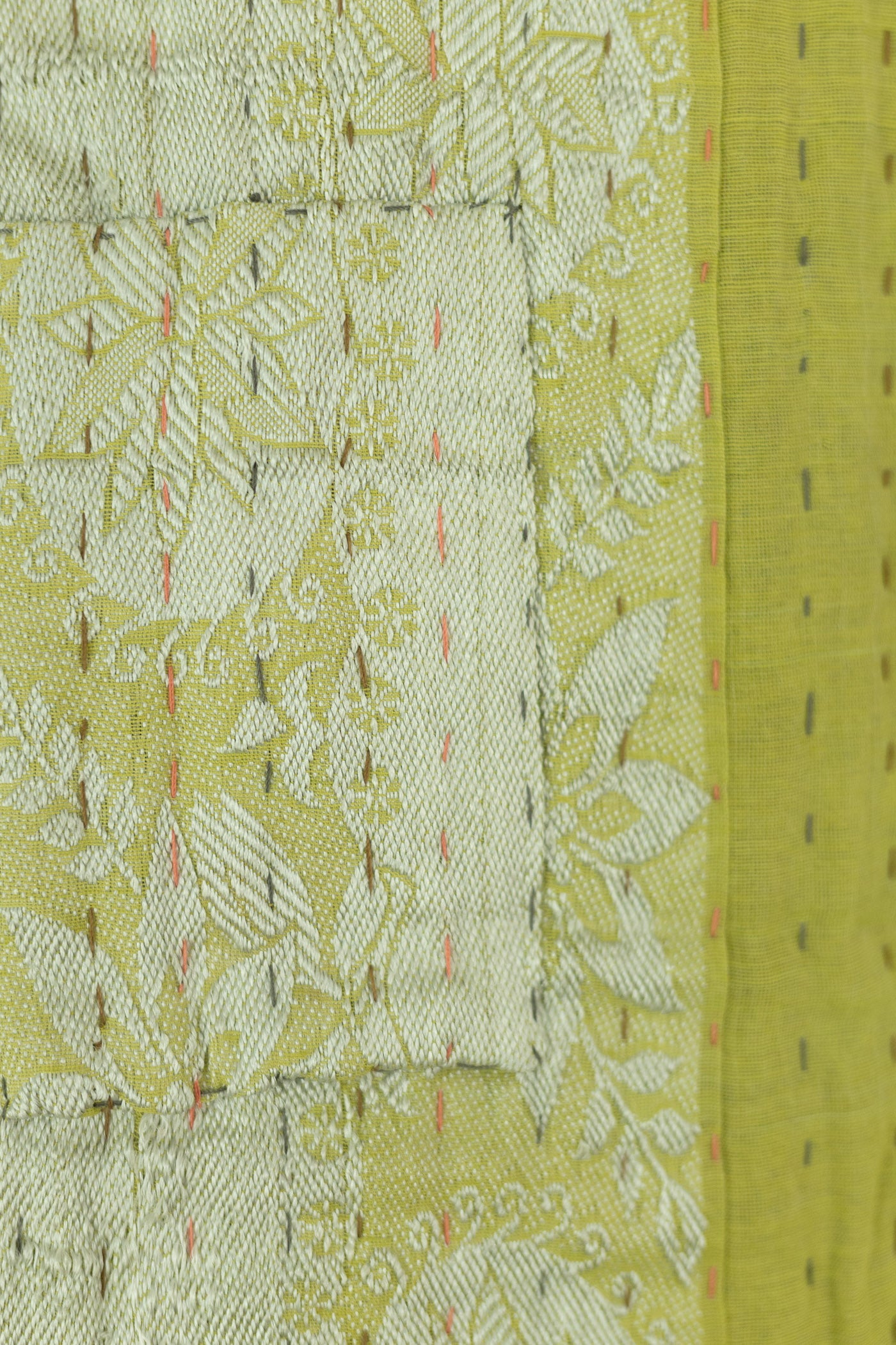 Autumn Silk Blend Kantha Throw Blanket