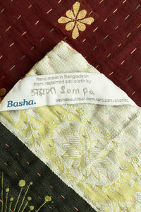 Autumn Silk Blend Kantha Throw Blanket