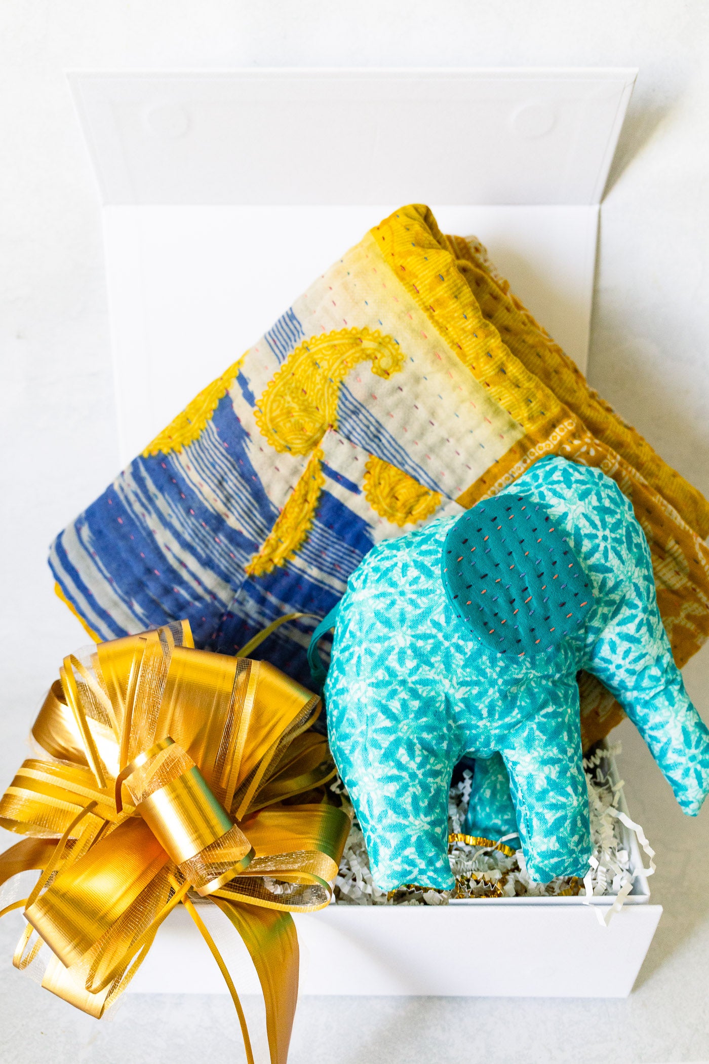 Baby Gift Bundle No. 1 | Kantha Blanket + Handmade Elephant