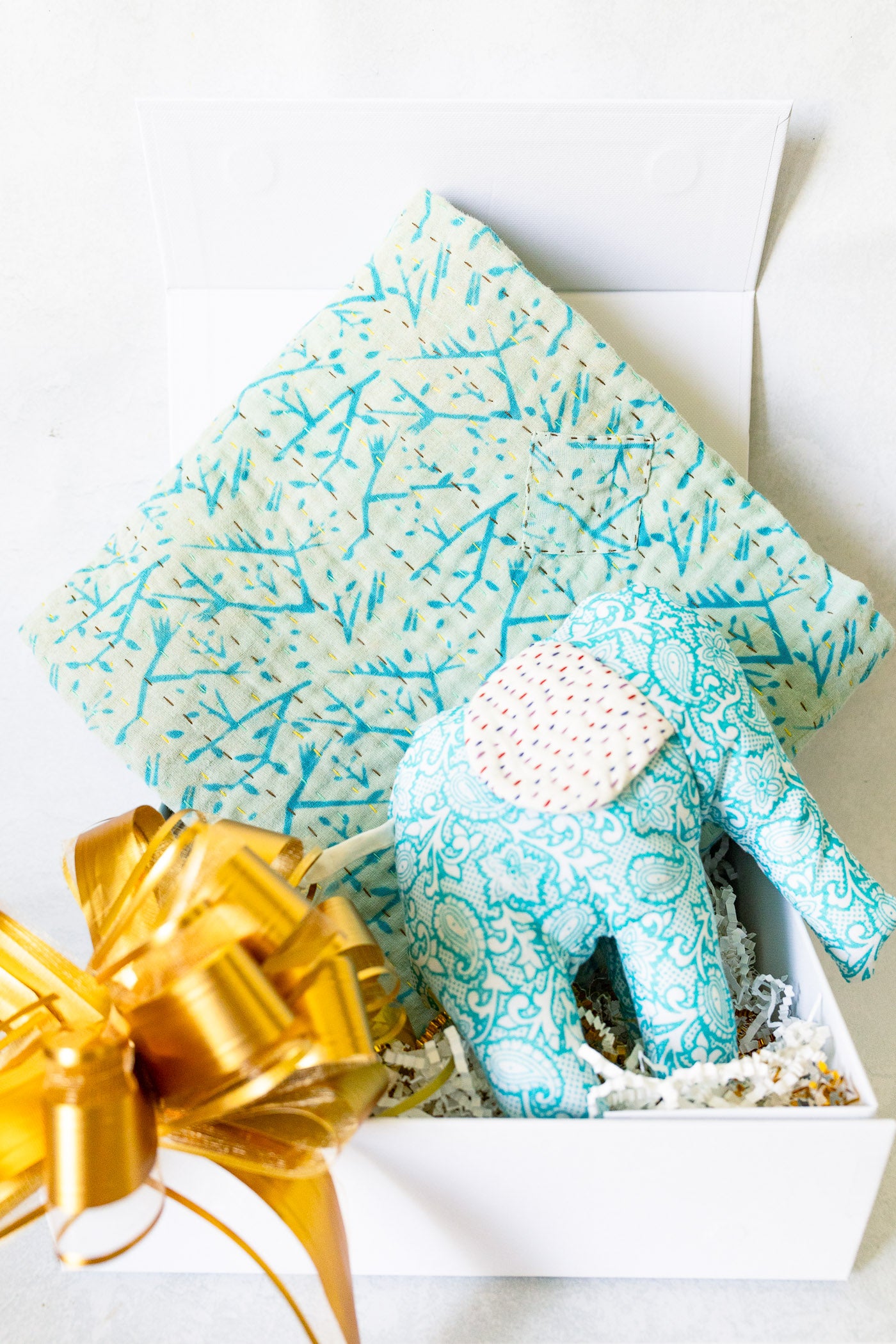 Baby Gift Bundle No. 8 | Kantha Blanket + Handmade Elephant