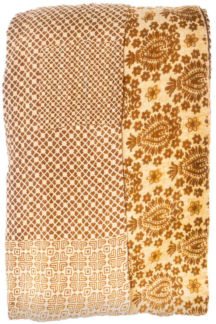 Kantha Large Throw Blanket