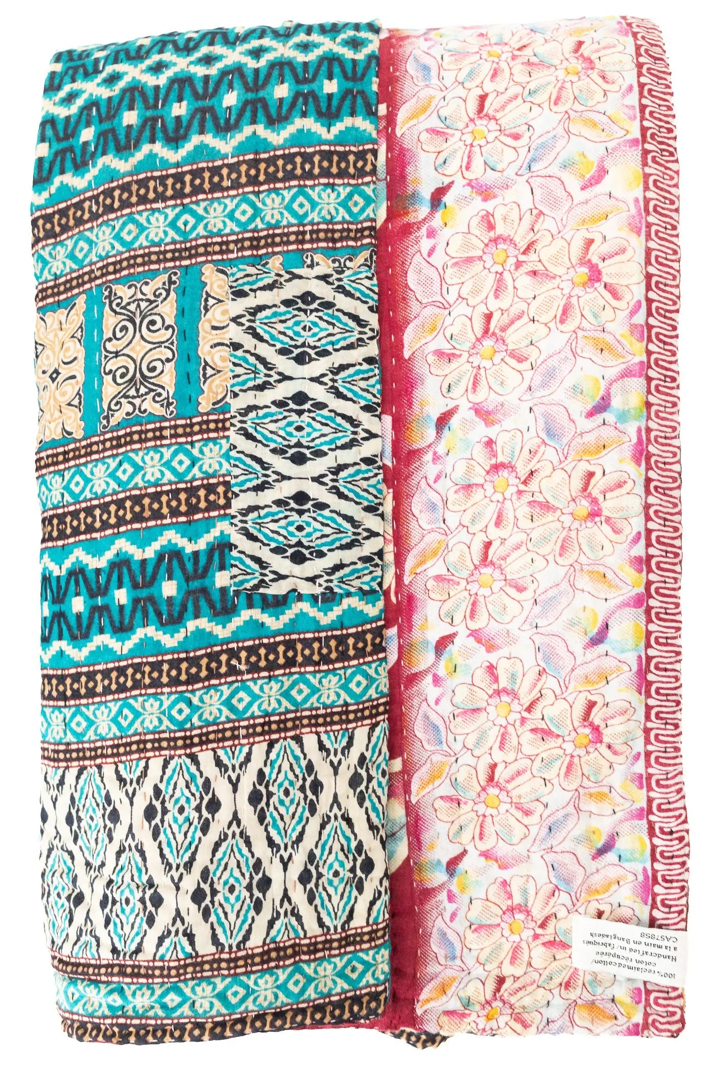 Begonia Large Kantha Throw Blanket