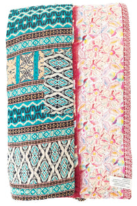 Begonia Large Kantha Throw Blanket