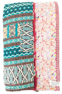 Begonia Large Kantha Throw Blanket