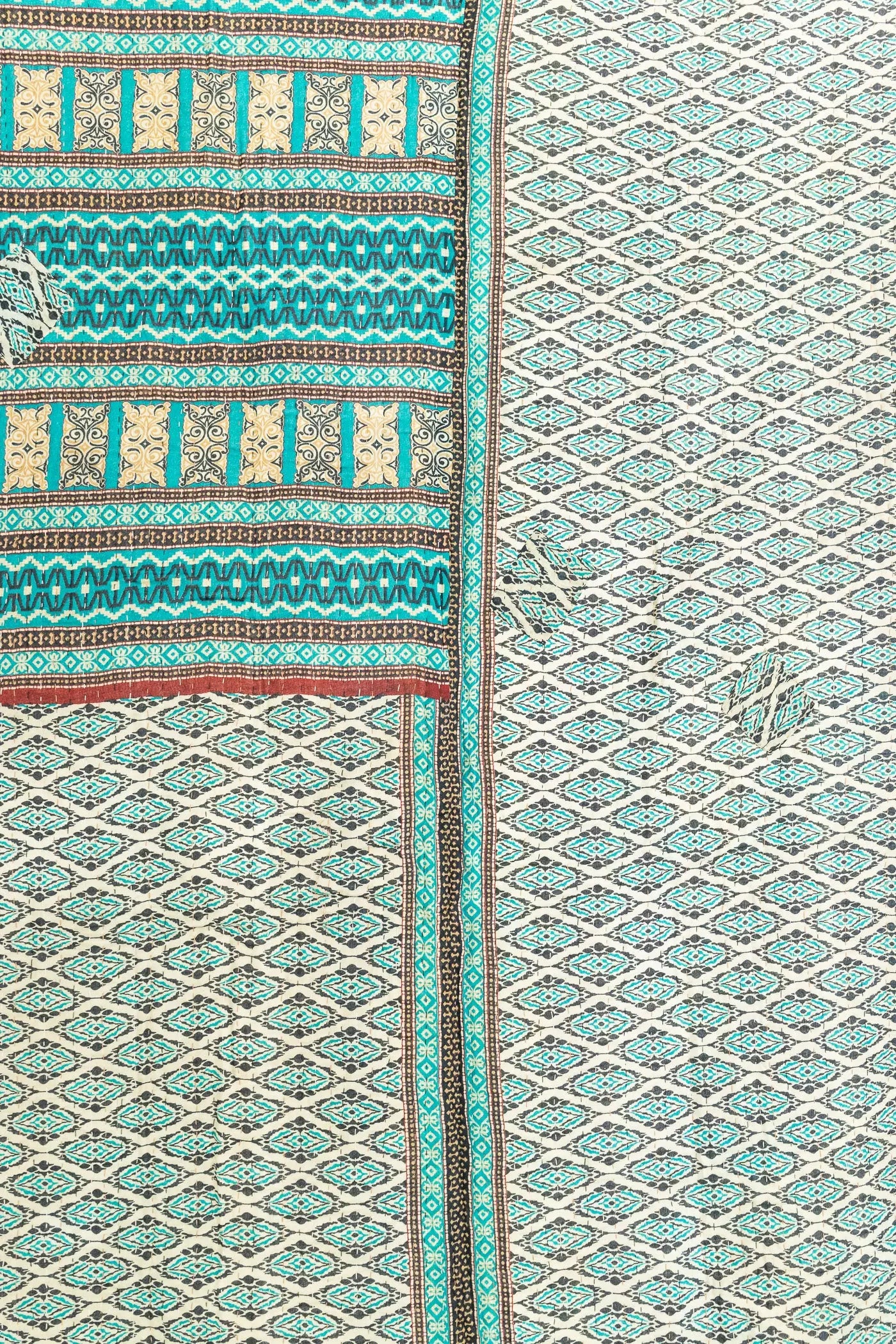 Begonia Large Kantha Throw Blanket