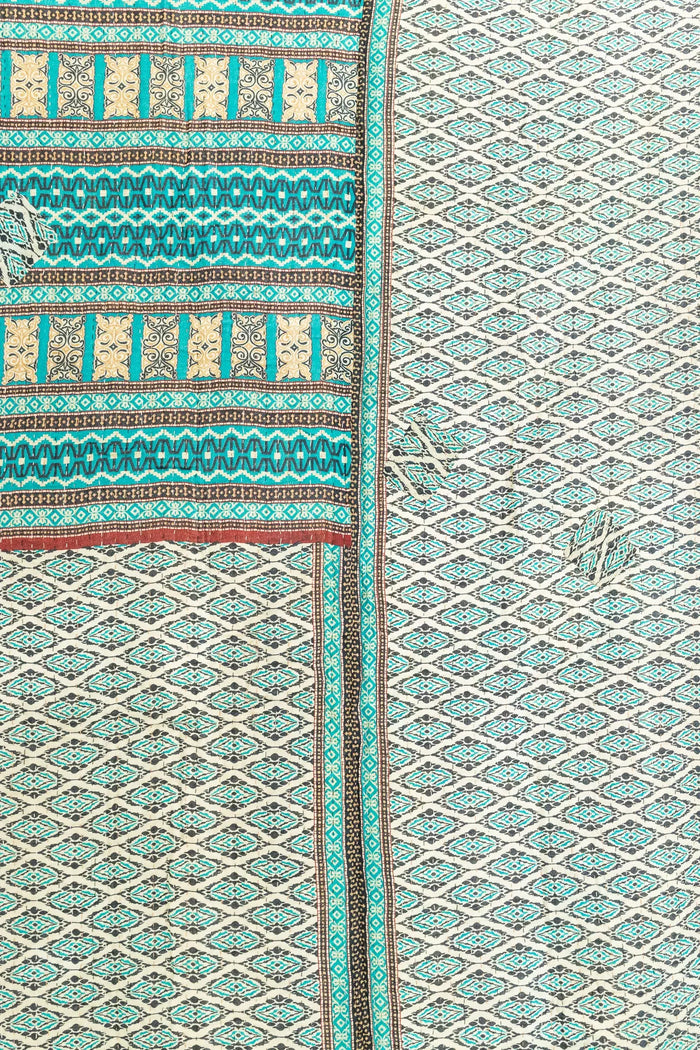 Begonia Large Kantha Throw Blanket