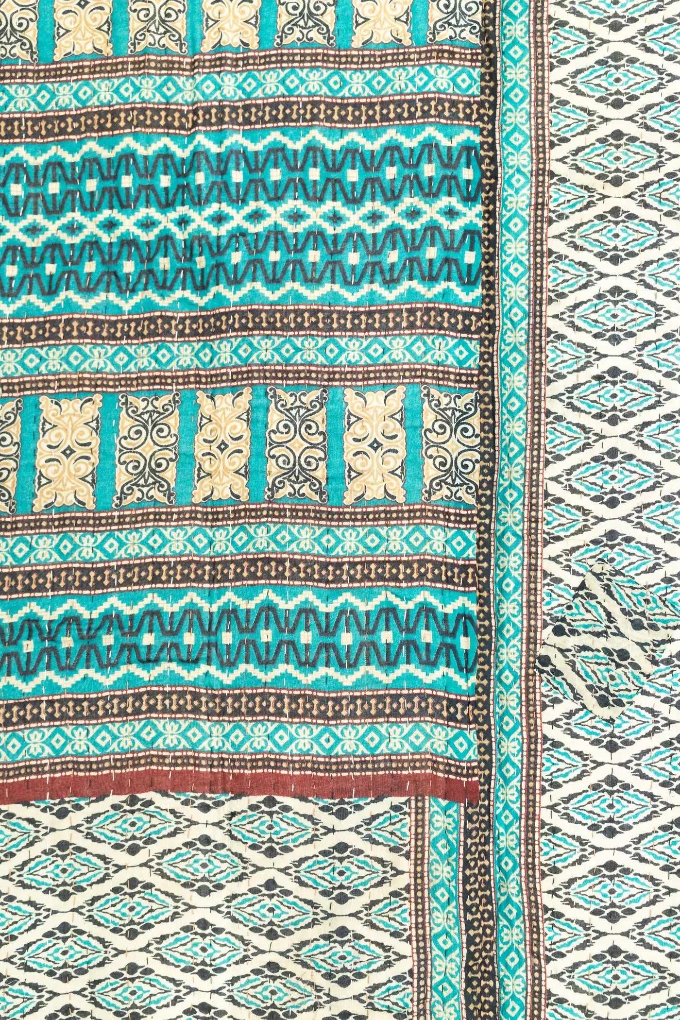 Begonia Large Kantha Throw Blanket