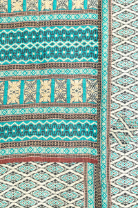 Begonia Large Kantha Throw Blanket