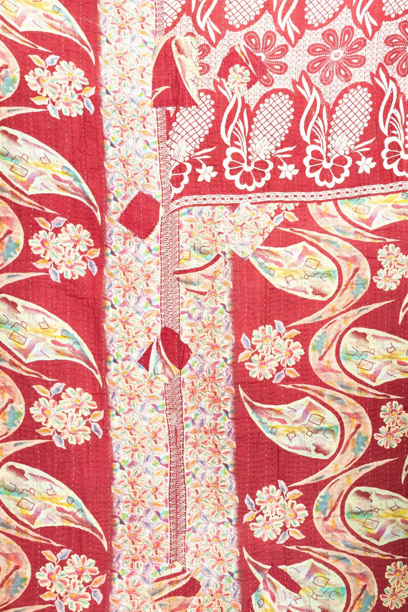 Begonia Large Kantha Throw Blanket