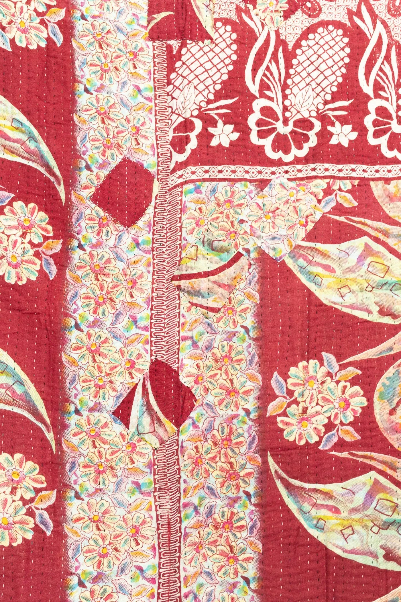 Begonia Large Kantha Throw Blanket