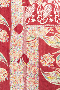Begonia Large Kantha Throw Blanket