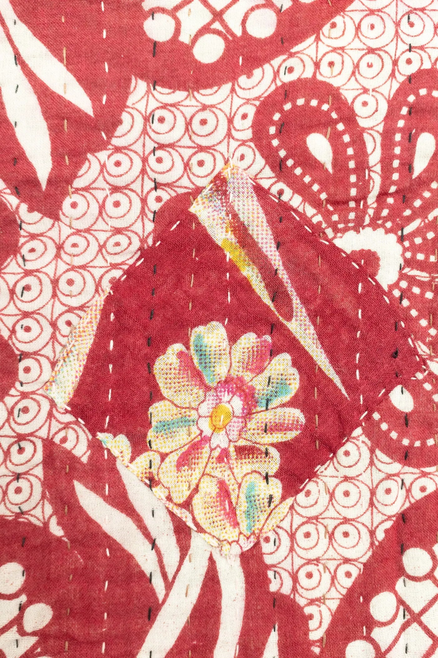 Begonia Large Kantha Throw Blanket
