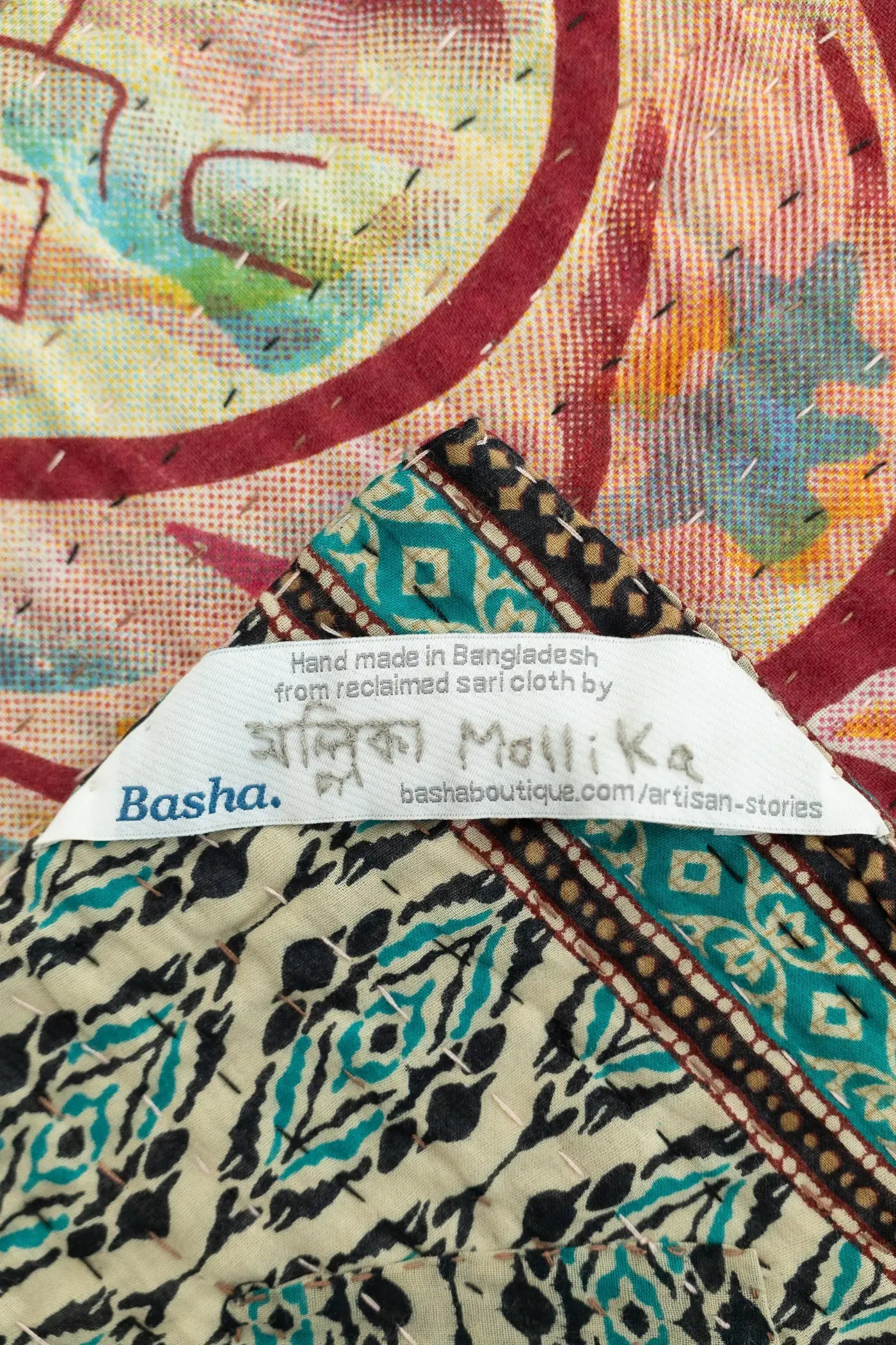 Begonia Large Kantha Throw Blanket