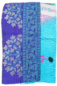 Kantha Silk Throw Blanket