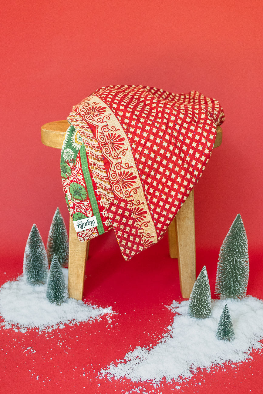 Mistletoe Kantha Christmas Throw