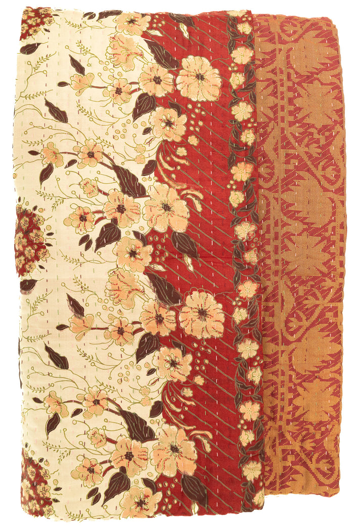 Kantha Silk Throw Blanket