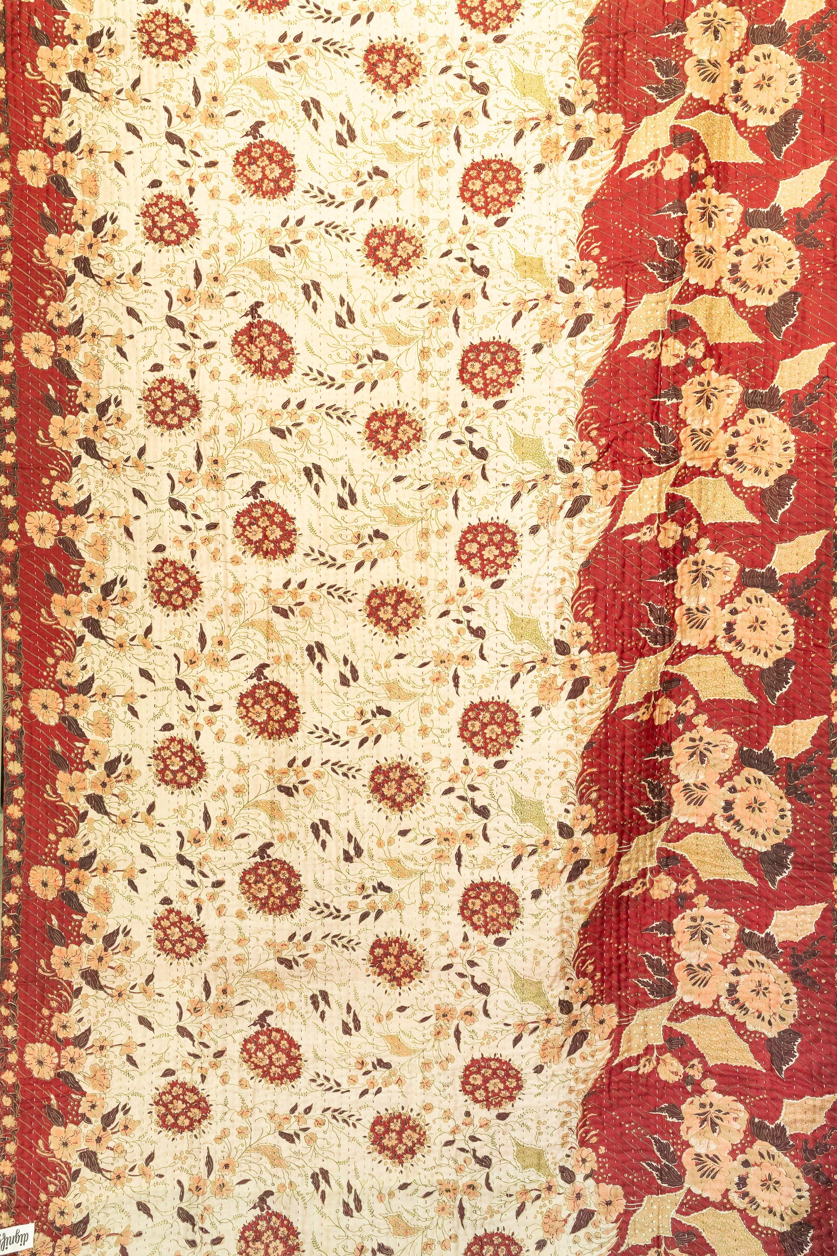 Bloom Silk Blend Kantha Throw