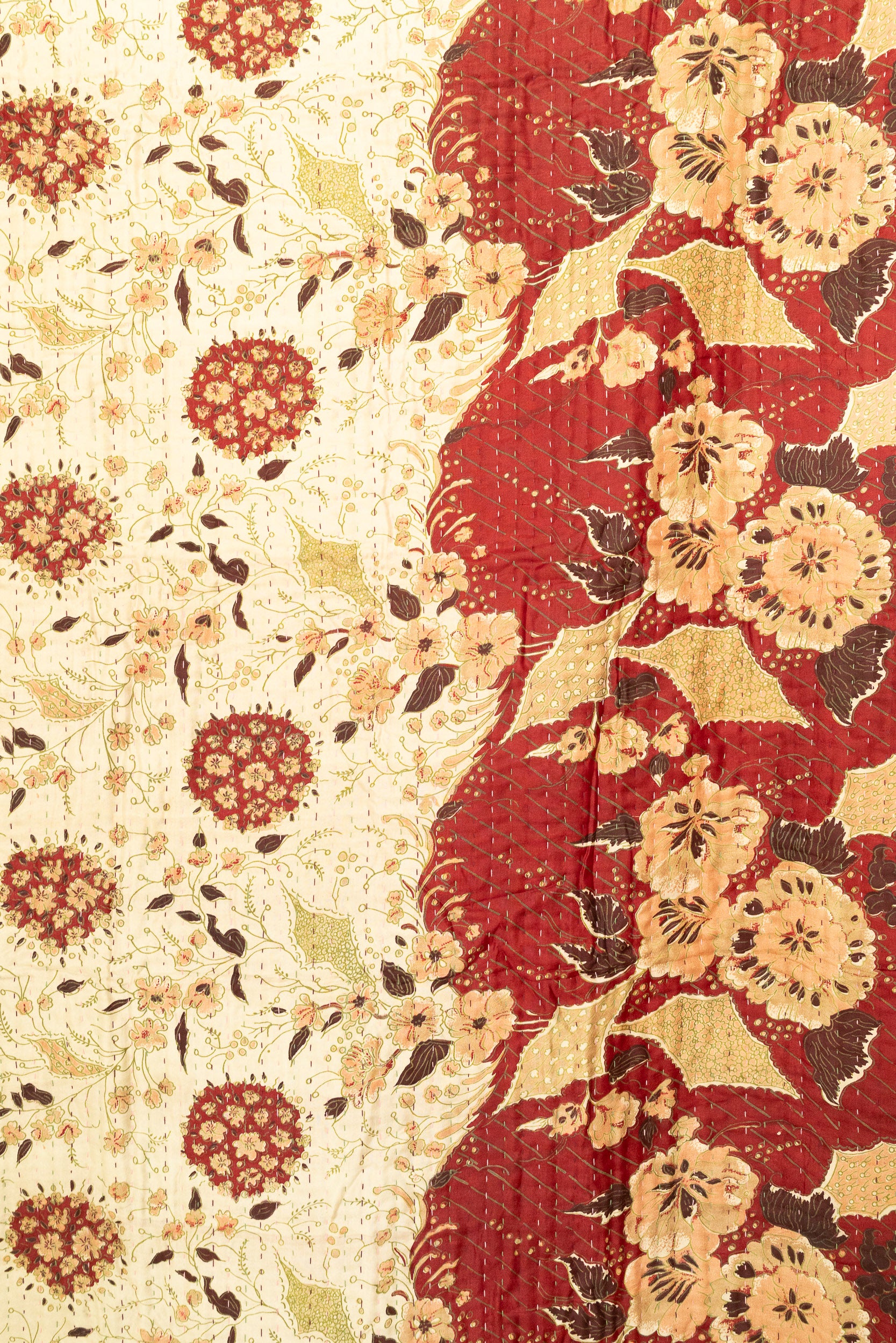 Bloom Silk Blend Kantha Throw