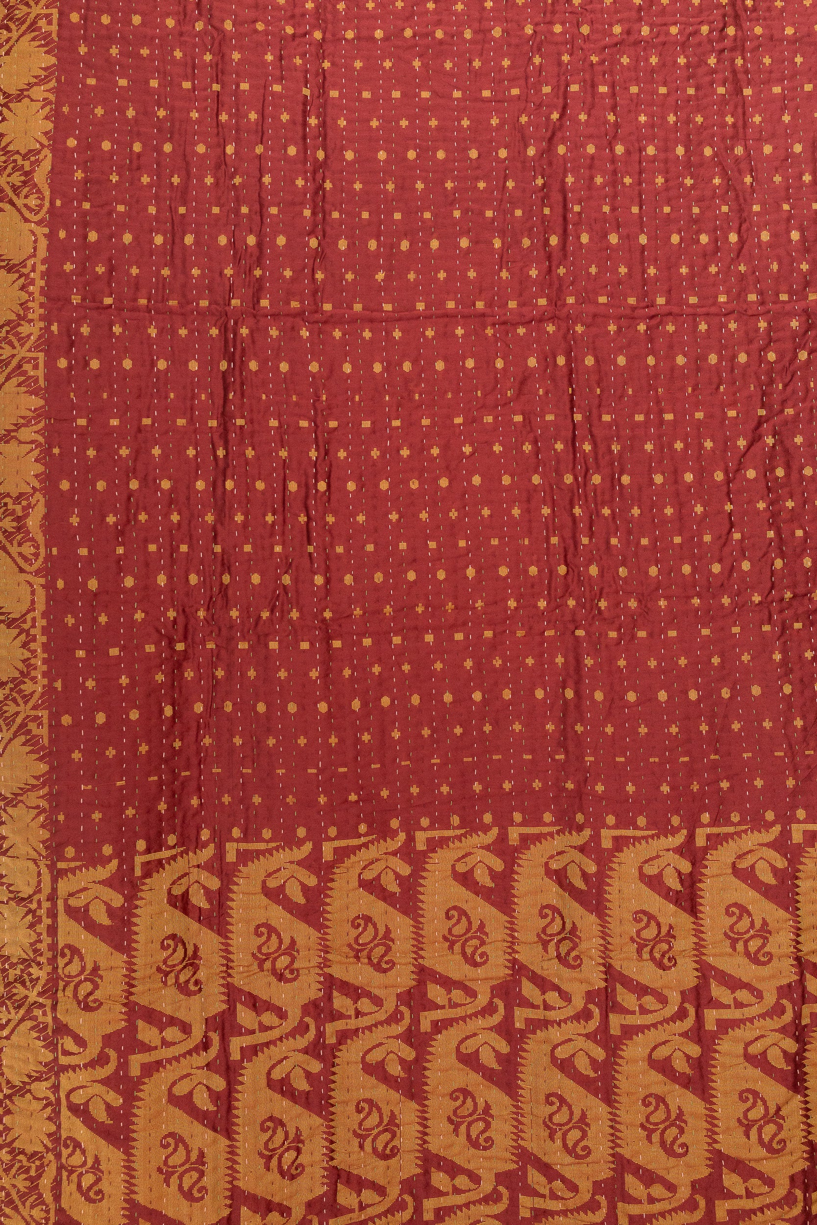 Bloom Silk Blend Kantha Throw