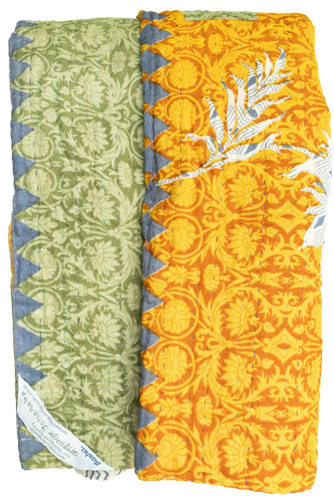 Kantha Large Throw Blanket