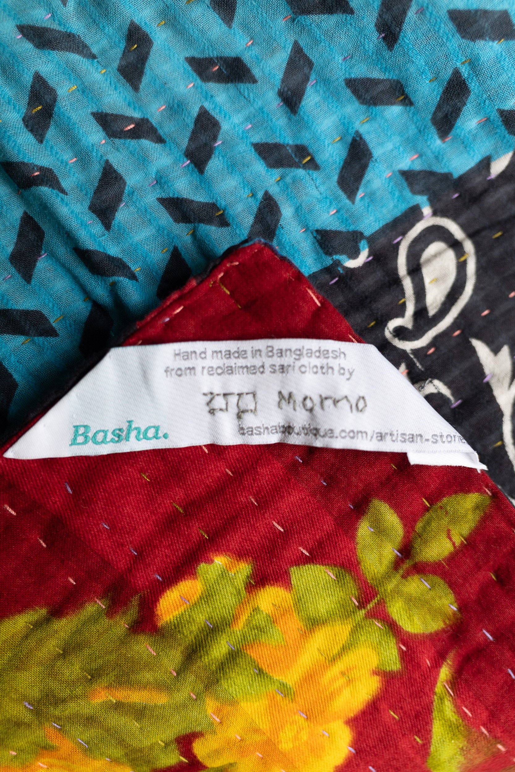 Blooming Kantha Throw