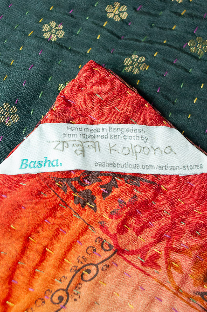 Blush Silk Blend Kantha Throw