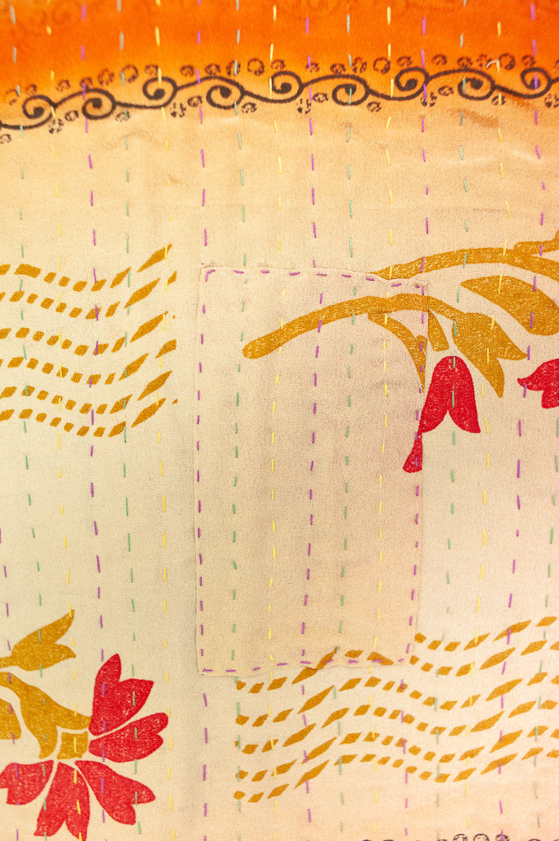 Blush Silk Blend Kantha Throw