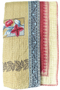 Blushing Kantha Throw Blanket