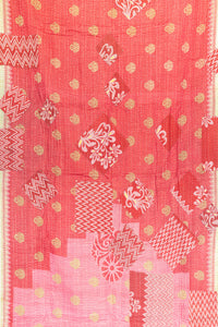 Blushing Kantha Throw Blanket