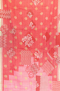 Blushing Kantha Throw Blanket