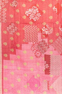 Blushing Kantha Throw Blanket